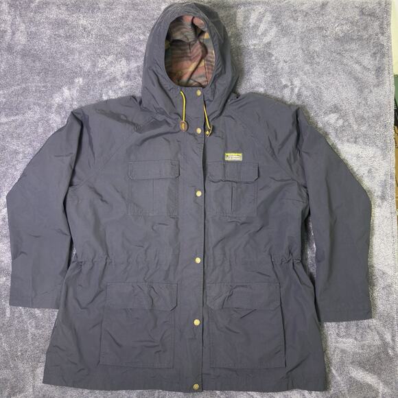 L.L. Bean Jackets & Blazers - LL Bean Womens Nylon Hooded Full Zip Jacket 3X Plus Black Rain Resistant